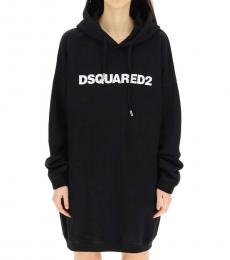 Dsquared2 Black Hoodie Dress
