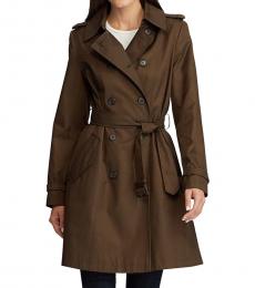 Green Belted Trench Coat