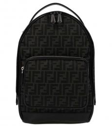 Fendi Black Logo Large Backpack