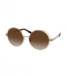 Tory Burch Brown Gradient Round Sunglasses