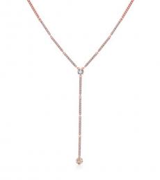 Rose Gold Silk Long Y Necklace