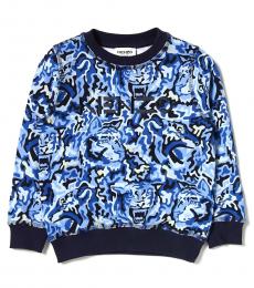 Little Boys Blue Tiger Printed Sweatshirt