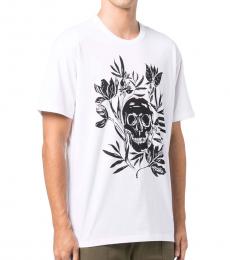 Alexander McQueen White Floral Logo T-Shirt