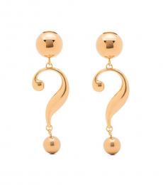Moschino Golden Signature Question Mark Earrings