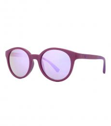 Emporio Armani Purple Mirror Round Sunglasses