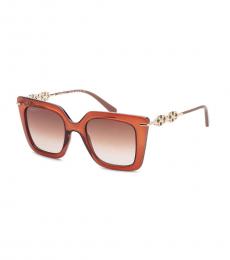 Ferragamo Brown Rectangular Sunglasses