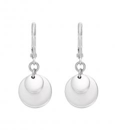 Ralph Lauren Silver Double Disc Drop Earrings
