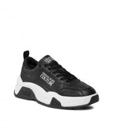 Versace Jeans Couture Black Leather Stargaze Sneakers