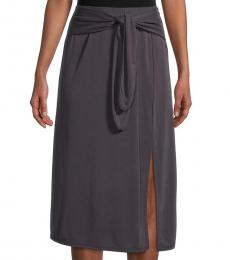 BCBGMaxazria Black Tie-Waist Knit Skirt