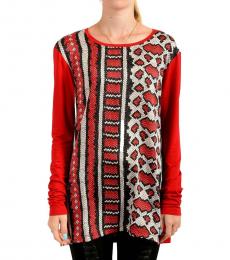 Red Long Sleeve Blouse Top