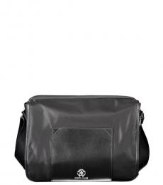 Roberto Cavalli Black Solid Large Messenger Bag
