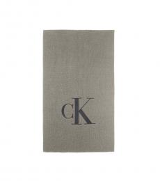 Calvin Klein Grey Oversized Monogram Logo Scarf