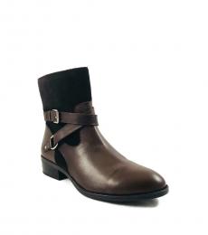 Ralph Lauren Dark Brown Leather Ankle Boots