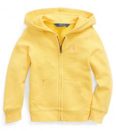 Ralph Lauren Little Girls Yellow Cotton-Blend-Terry Hoodie