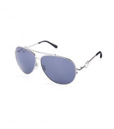 Silver Grey Logo Sunglasses