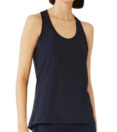 Tory Burch Navy Red Performance Mesh-Back Tank