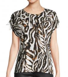 Calvin Klein Multicolor Ruched-Sleeve Top
