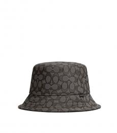 Coach Grey Signature Jacquard Bucket Hat