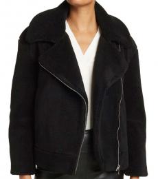 Rebecca Minkoff Black Fur Moto Jacket