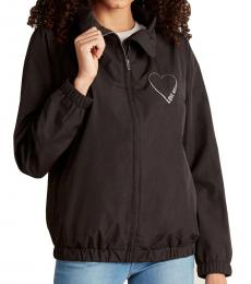 Love Moschino Black Drawcord Collar Full-Zip Jacket