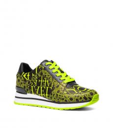 Michael Kors Yellow Billie Newsprint Logo Sneakers