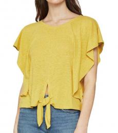 Mustard Knot Front Pullover Top