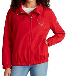 Love Moschino Red Drawcord Collar Full-Zip Jacket