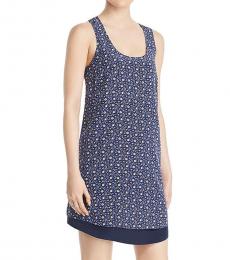 Tory Burch Blue Wild Pansy Sydney Floral Dress