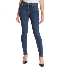 True Religion Blue High-Rise Flap Skinny Jeans