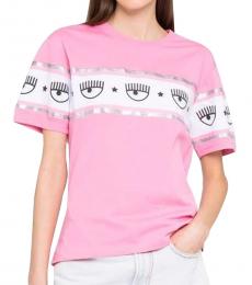 Chiara Ferragni Light Pink Crewneck T-Shirt