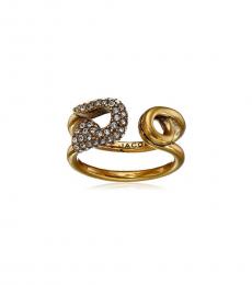 Marc Jacobs Gold Sparkle Flower Stud Ring