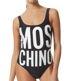 Moschino Black Front Logo Swimsuit