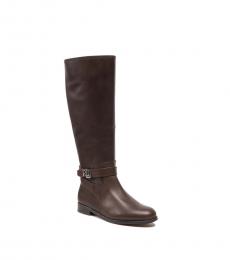 Ralph Lauren Brown Logo Leather Boots
