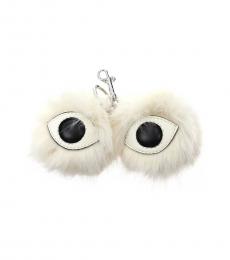 White Fur Eye Key Holder