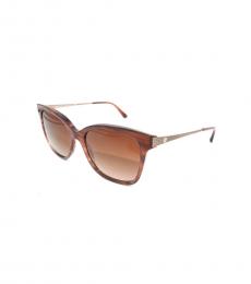Striped Brown Square Sunglasses