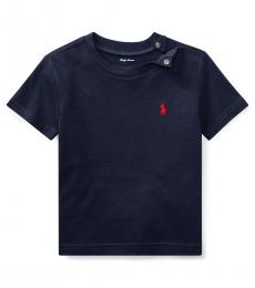 Ralph Lauren Baby Boys Navy Crewneck T-Shirt