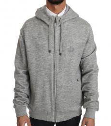 Dolce & Gabbana Grey Crown Logo Hooded Sweatshirt