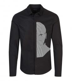 Emporio Armani Black Face Graphic Print Shirt