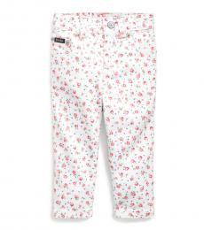 Ralph Lauren Baby Girls White Floral Stretch Jeans