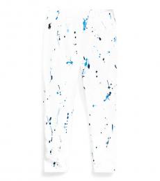 Ralph Lauren Little Girls White Paint-Splatter Jersey Leggings