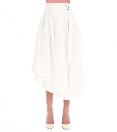 Brunello Cucinelli White Asymmetric Poplin Skirt