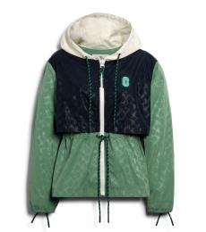 Coach Washed Green Multi Signature Sporty Jacket