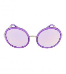 Shiny Purple Round Sunglasses