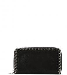 Stella McCartney Black Falabella Zip Around Wallet