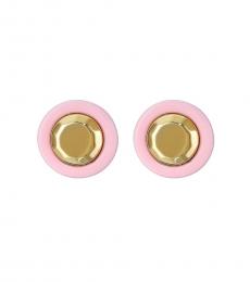 Pink Kandi Circle Gold Stud Earrings