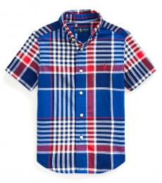 Ralph Lauren Little Boys Blue Red Multi Madras Shirt