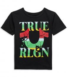 True Religion Little Boys Black Horseshoe Logo T-Shirt