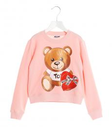 Moschino Little Girls Pink Teddy Sweatshirt