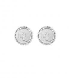 Silver Logo Stud Earrings