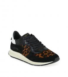 Leopard Printed Leather Sneakers